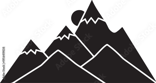 Silhouette of majestic mountain peaks under a serene sky