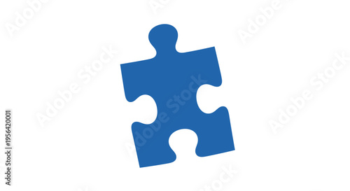A single blue puzzle piece isolated on a white background