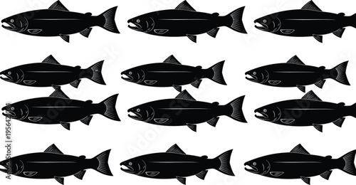 Black flat silhouette icons set of various women clothing tops including t-shirts tank tops and blouses on hangers for fashion design and retail