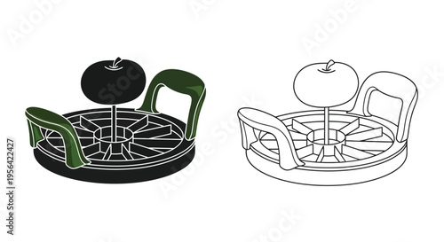 Stylized apple chairs a black and white depiction of modern furniture