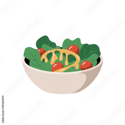 Fresh and healthy salad in bowl.