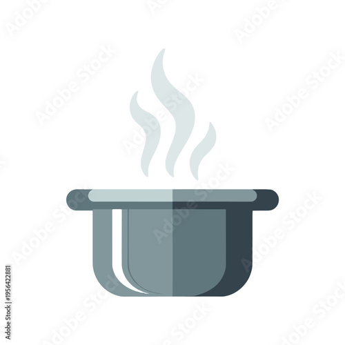 Steaming pot, ready to cook delicious food.