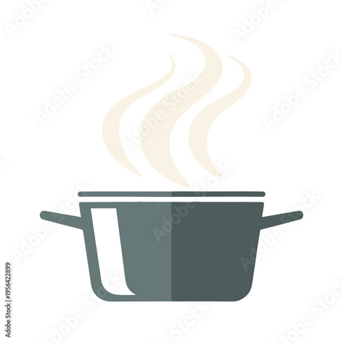 A simple illustration of a steaming pot.