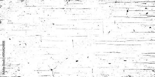 Scratched grunge texture featuring rough stains, abstract grainy white texture background with fine black grit speckles creating a vintage photocopy aesthetic.
