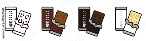 板チョコのイラスト。お菓子、チョコレート、バレンタインデーのベクター素材。Illustration of a chocolate bar.