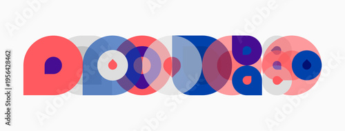Abstract colorful overlapping circles create dynamic visual pattern. Modern design, simple shapes, vibrant hues present.