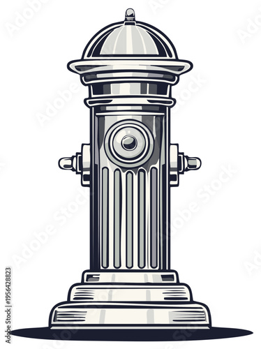 Classic Silver Fire Hydrant Metal Outdoor Water Access Urban Street Fixture