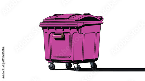 Urban Waste Receptacle: A striking, eye-level shot captures a solid-colored, robust waste receptacle.