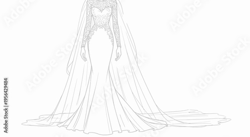 wedding dress vector illustration