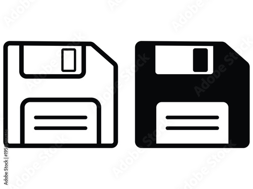 Classic floppy disk save icon vector graphic