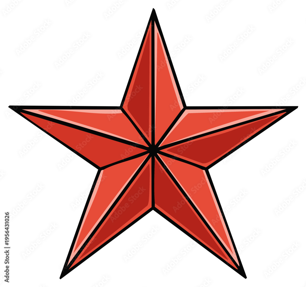 Obraz premium Red Star Vector Illustration