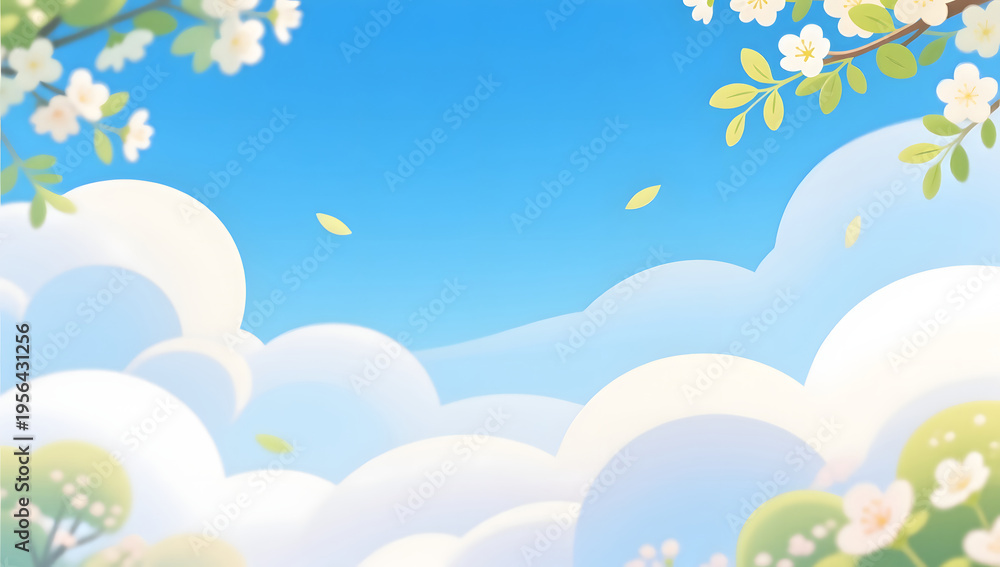 Obraz premium Fresh spring sky with soft cloud background