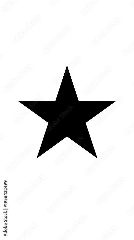 Fototapeta premium Black star icon isolated on white background simple geometric shape symbol minimal design