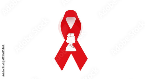 Red Awareness Ribbon with White Silhouette.