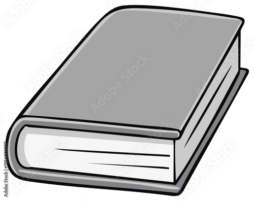 Illustrated Gray Book with White Pages for Reading, Education or School Resources