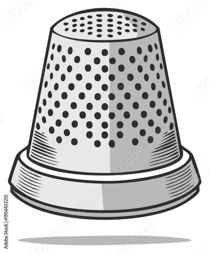 Classic metal thimble essential tool for sewing tailoring and crafting projects