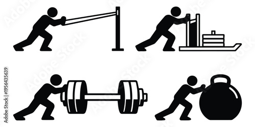 Fitness icon set: exercise activities