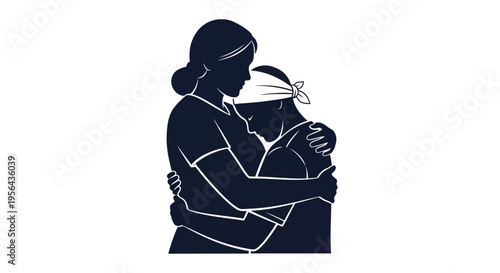 Mother Holding Baby Close to Heart.