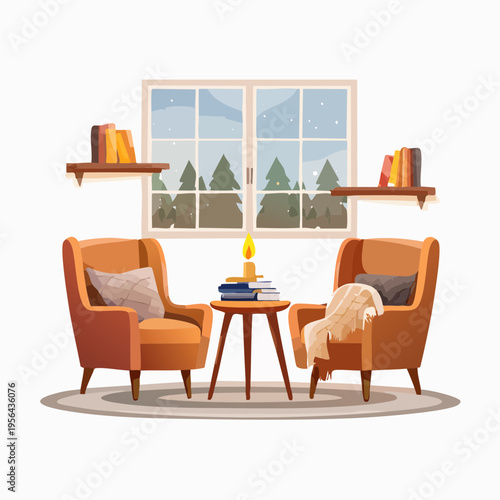 Gemütliche Leseecke mit warmem Kerzenlicht und weichen Textilien