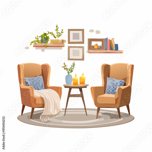 Gemütliche Leseecke mit warmem Kerzenlicht und weichen Textilien