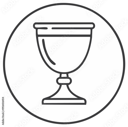 Line Art Chalice Icon Symbol Sacred Religious Ceremony Beverage Vessel