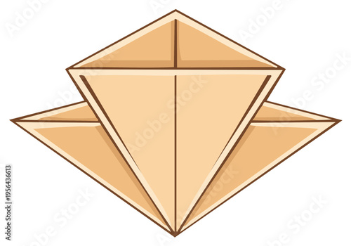 Abstract Geometric Folded Paper Shape Illustration Modern Minimalist Design Element