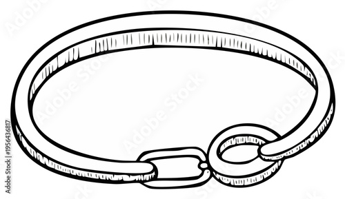 Simple Drawn Bracelet with Clasp Outline