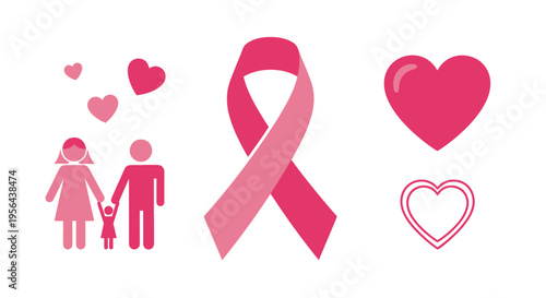 Pink Ribbon Breast Cancer Awareness Symbol.