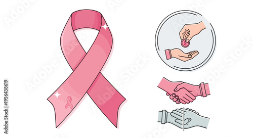 Pink Ribbon Breast Cancer Awareness Symbol.