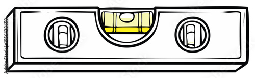 Cartoon level tool close up measuring accuracy for repair or improvement