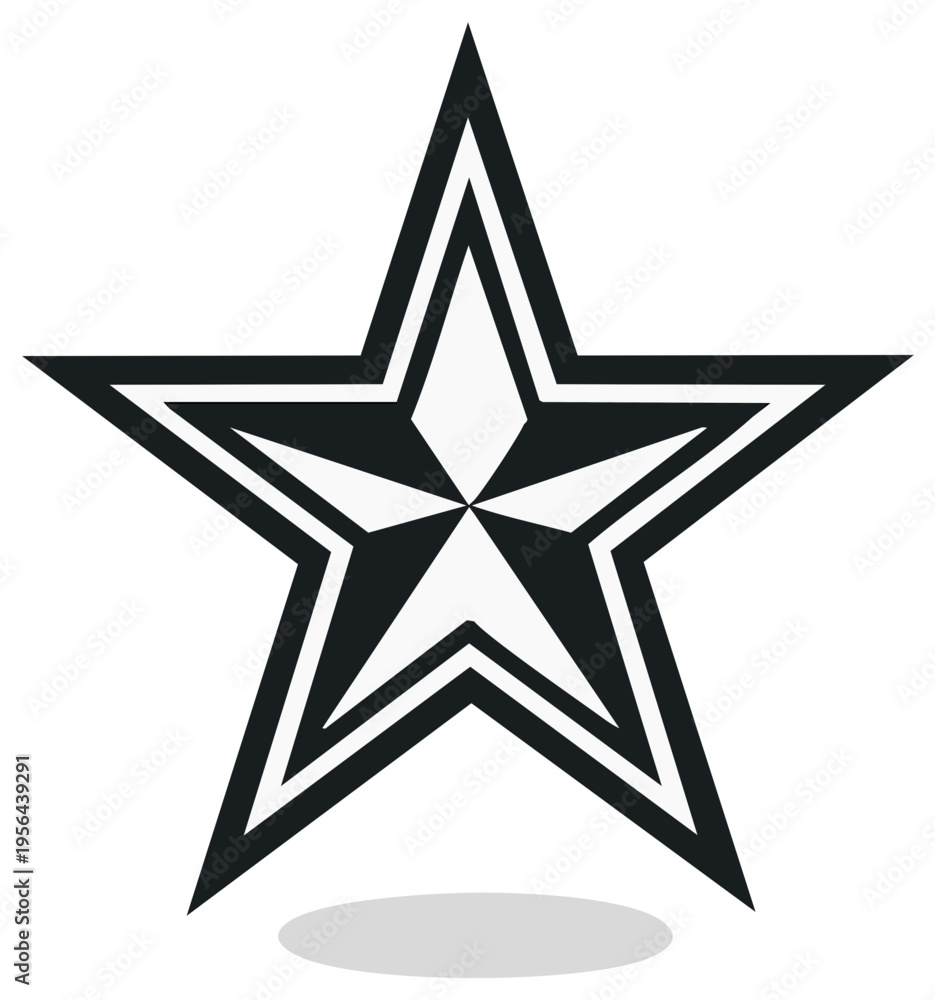 Fototapeta premium Black and White Star Design, Symbol, Emblem