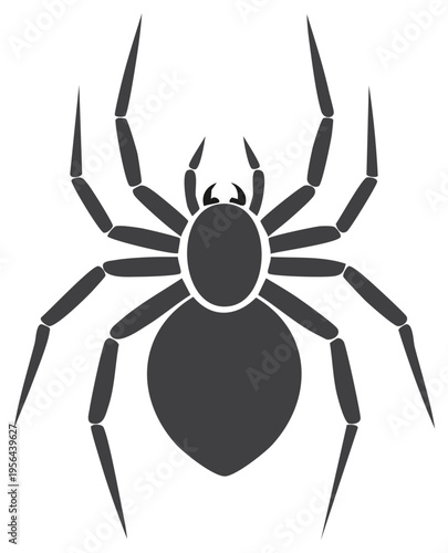 Simple Spider Shape Arachnid Eight Legs Silhouette