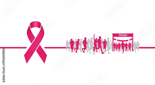 Pink Ribbon Symbolizing Breast Cancer Awareness.