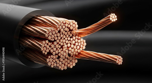 Close-up of Copper Electrical Wires