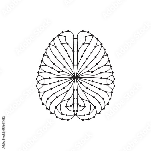 Abstract brain network connection illustration representing digital thinking and artificial intelligence