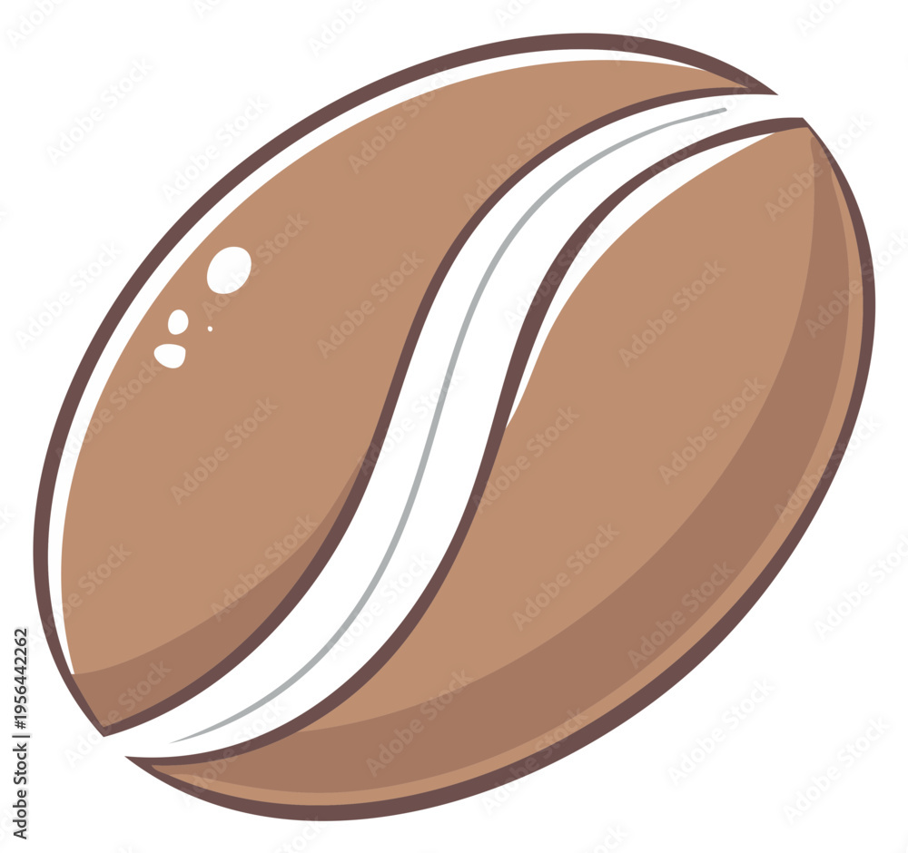 Obraz premium Stylized Coffee Bean Graphic Illustration Icon Fresh Roasted Seed