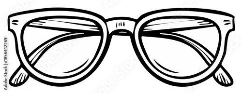 Vintage Style Eyeglasses Hand Drawn Vector Illustration: Classic Frames Design