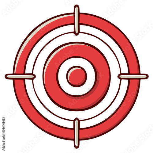Red and white target bullseye icon with crosshairs for aiming and achieving goals concept