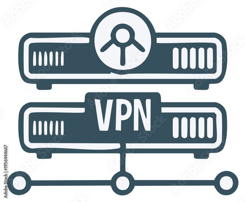 Digital VPN connection and network security concept
