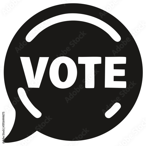 Vote Symbol in Speech Bubble