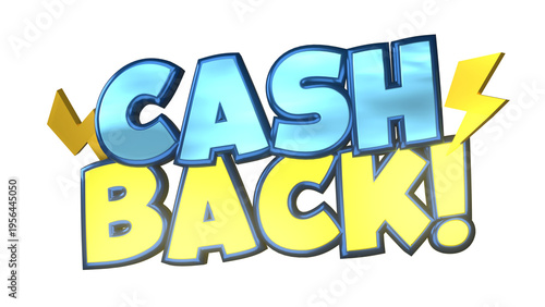 3D Blue Cash Back Promotional Text with Gold Coins and Circular Arrow Icon, Modern Cashback Reward Banner for Ecommerce Marketing, Digital Payment Promotion, and Retail Discount Campaign