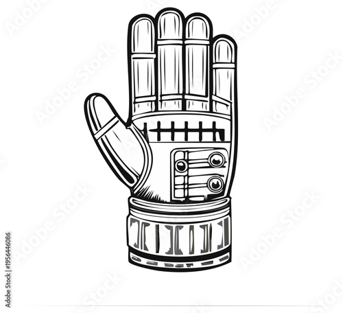 Robotic hand graphic illustration, mechanical arm, bionic, futuristic design
