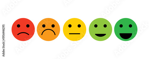 Feedback emotions icon set. Good  neutral and bad emoji. Level satisfaction concept