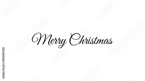 Merry Christmas Black Handwritten Cursive Animation with Elegant Calligraphy Text
