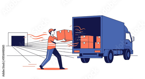 Efficient Logistics: A Dynamic Illustration of Delivery and Distribution Process Portrayal