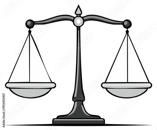 Classic Scales of Justice Symbolizing Balance Fairness and Equality Against White Background