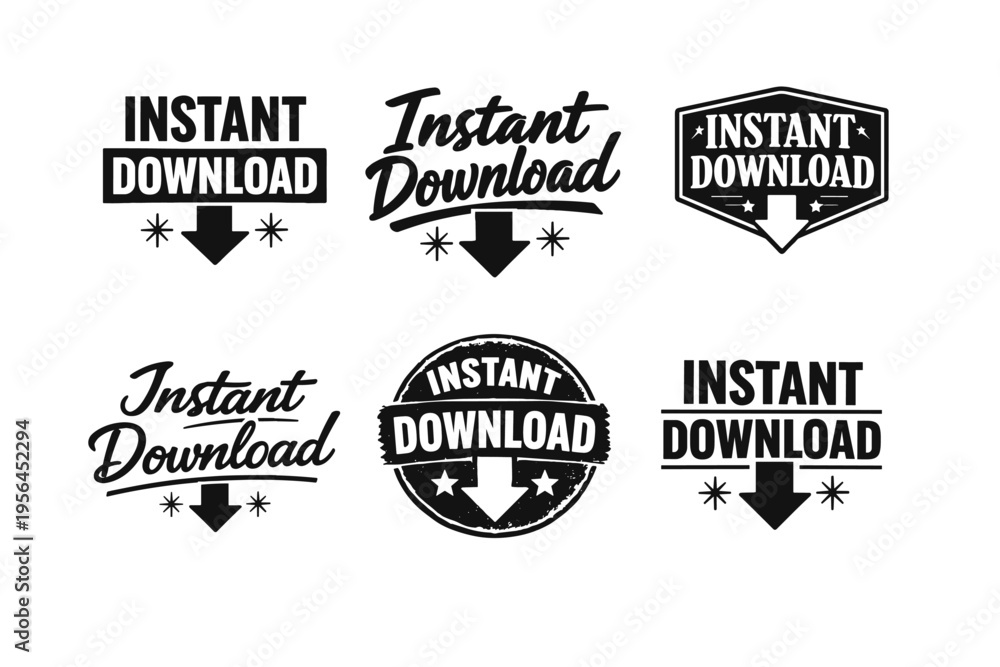 Fototapeta premium Instant download badges with arrows in various retro designs