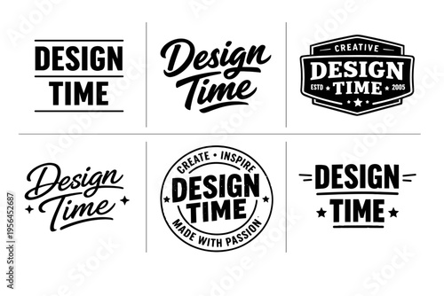 Creative design time logos collection with vintage and modern styles
