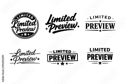 Limited preview designs set: vintage, bold, decorative typography collection
