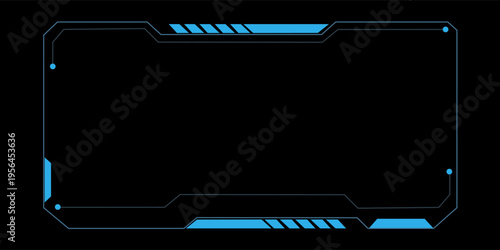 Set of Hud frame. Game stream frame. HUD user interface abstract background.